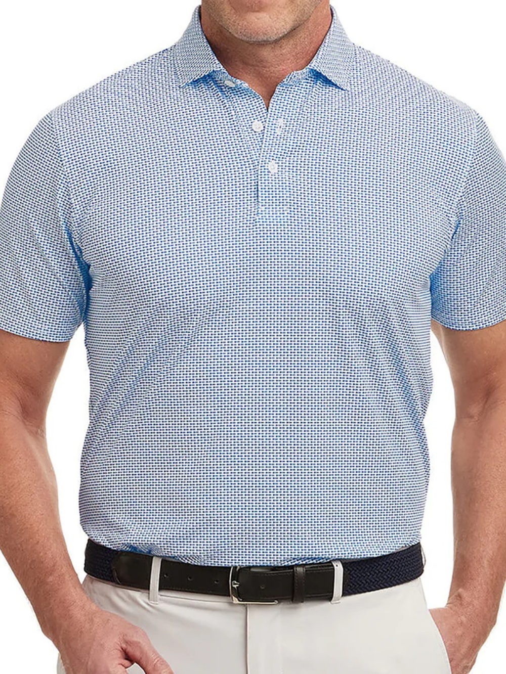 Holderness & Bourne The Duncan Polo in White & Fiji Size Men’s Medium
